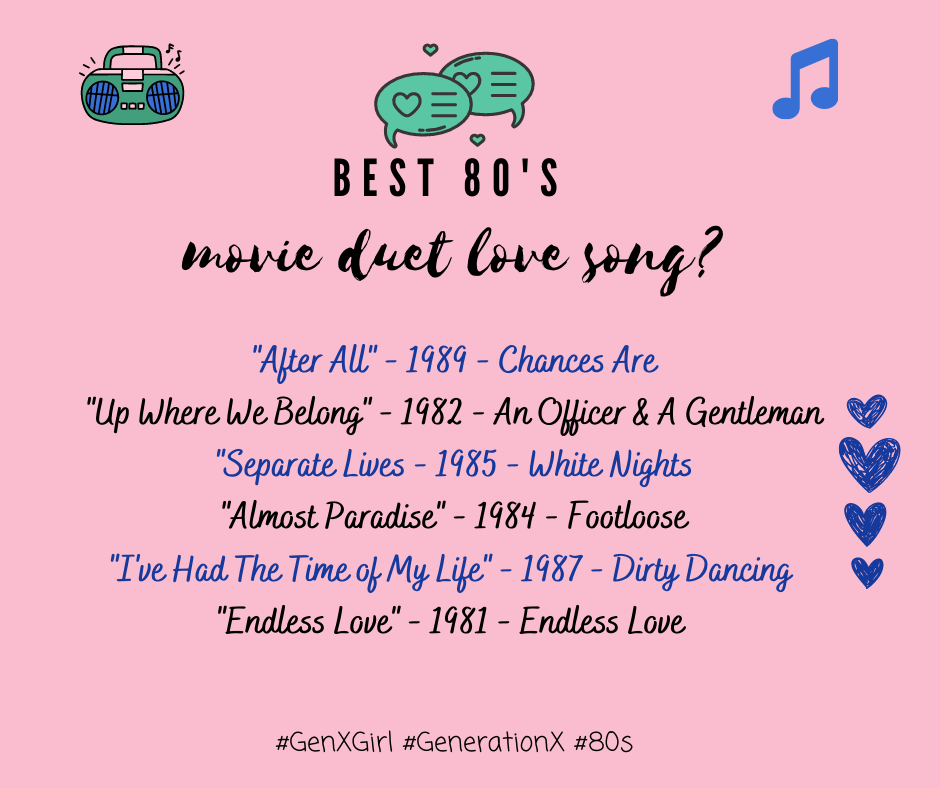 Gen X Girls Grow Up Your Favorite 80 S Movie Duet Love Song Why Does It Remind You Of Someone Or Some Time I Keep Hearing Separate Lives On Siriusxm Lately An