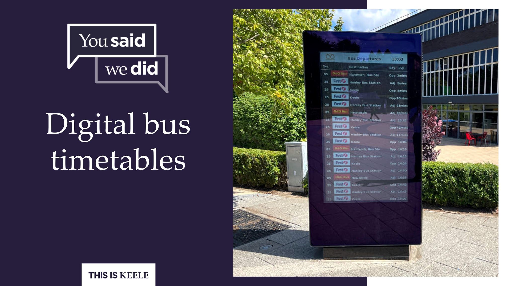 Keele - You said, we did 💬 We’ve installed bus totems on campus to ...