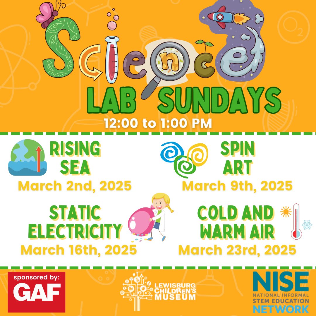 Lewisburg - 🔬 Science Lab Sundays at LCM! 🔬 Join us every Sunday from ...