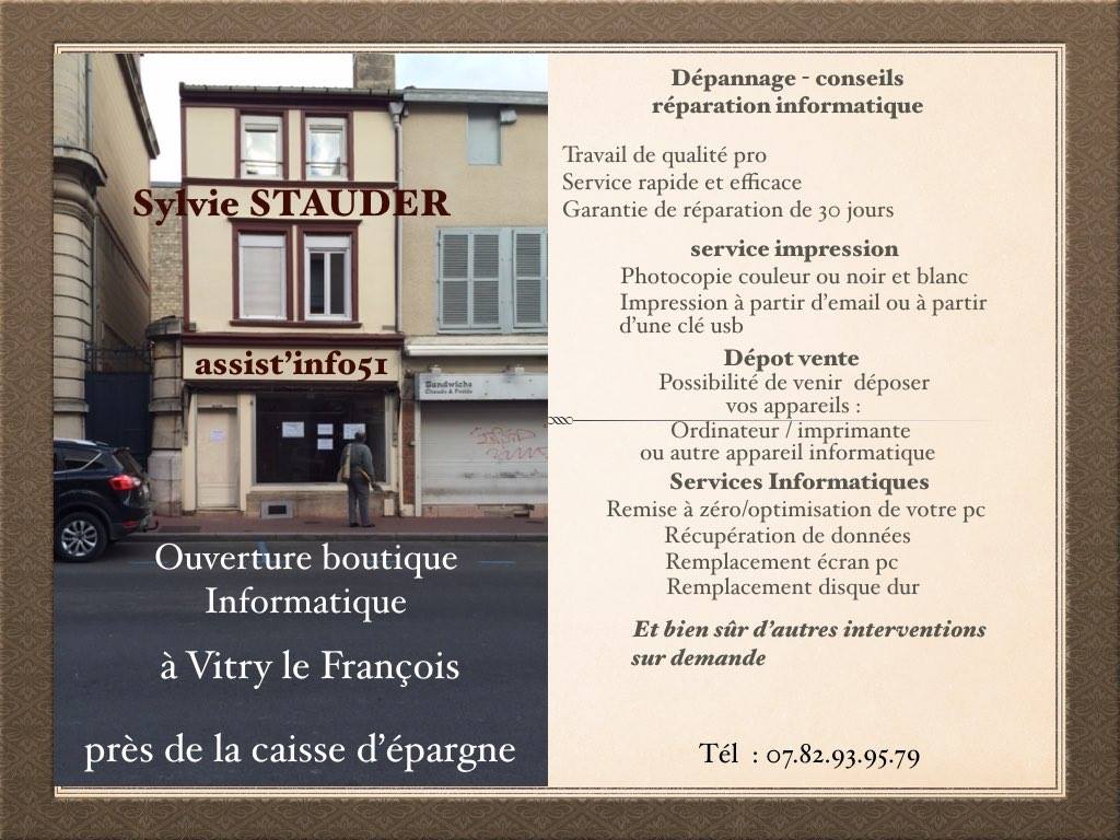 Assist'info 51 - BOUTIQUE INFORMATIQUE A VITRY LE FRANCOIS prix très ...