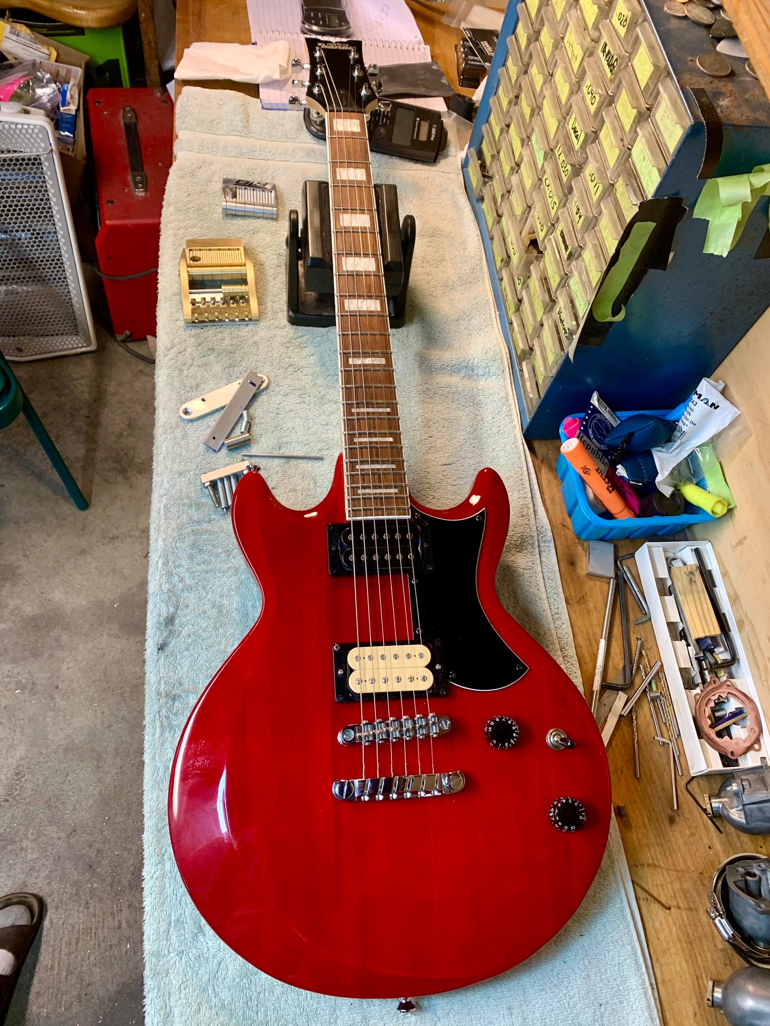 1987 Tokai SD653 Custom Edition Model. Nice Dark R/W Slab-Board