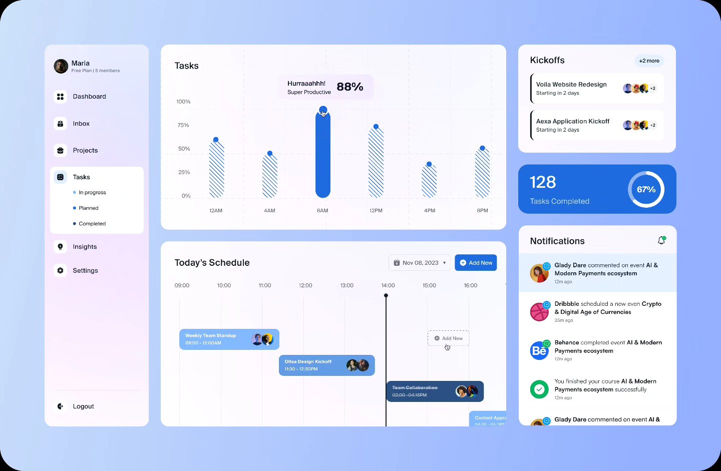 Makeen - 🚀 Task Board UI – Productivity Dashboard Widgets... | Facebook
