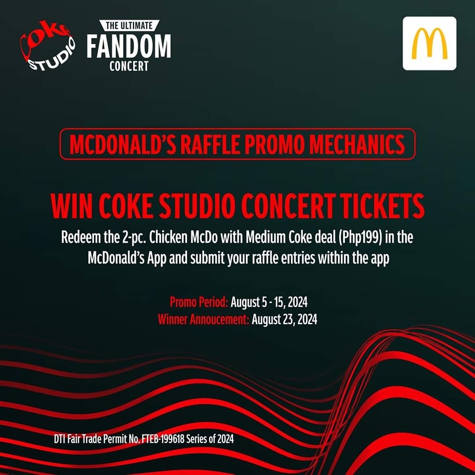 Check out the McDonald's raffle... - Philippine Concerts | Facebook
