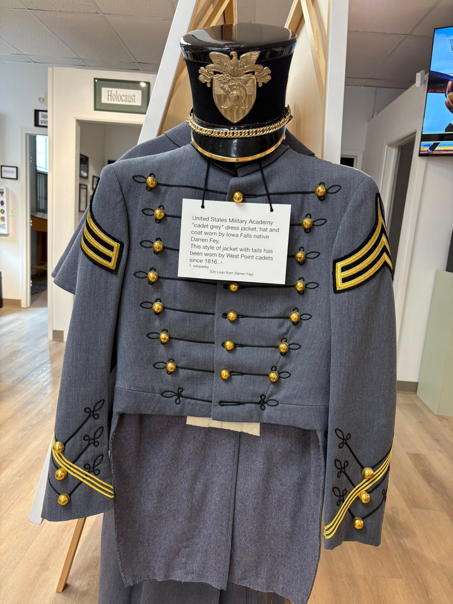 west point dress grey uniform exhibit at Heartland Museum Western Prom dresses