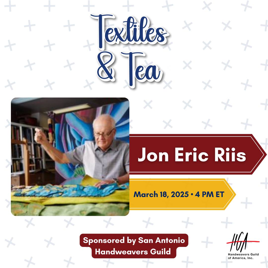 Jon Eric Riis will be... - Handweavers Guild of America - HGA | Facebook