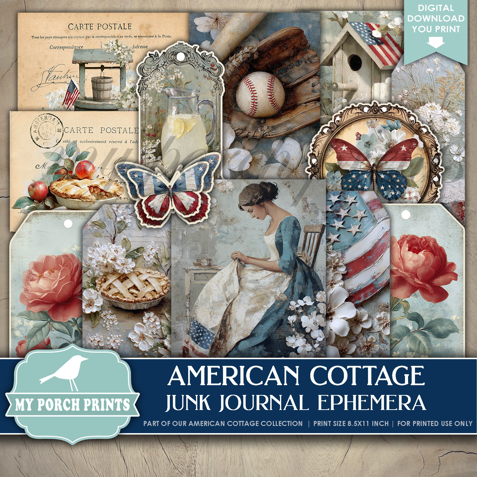 Junk Journal Ideas: My Porch Prints - TUTORIAL! 🥰 Follow along with ...
