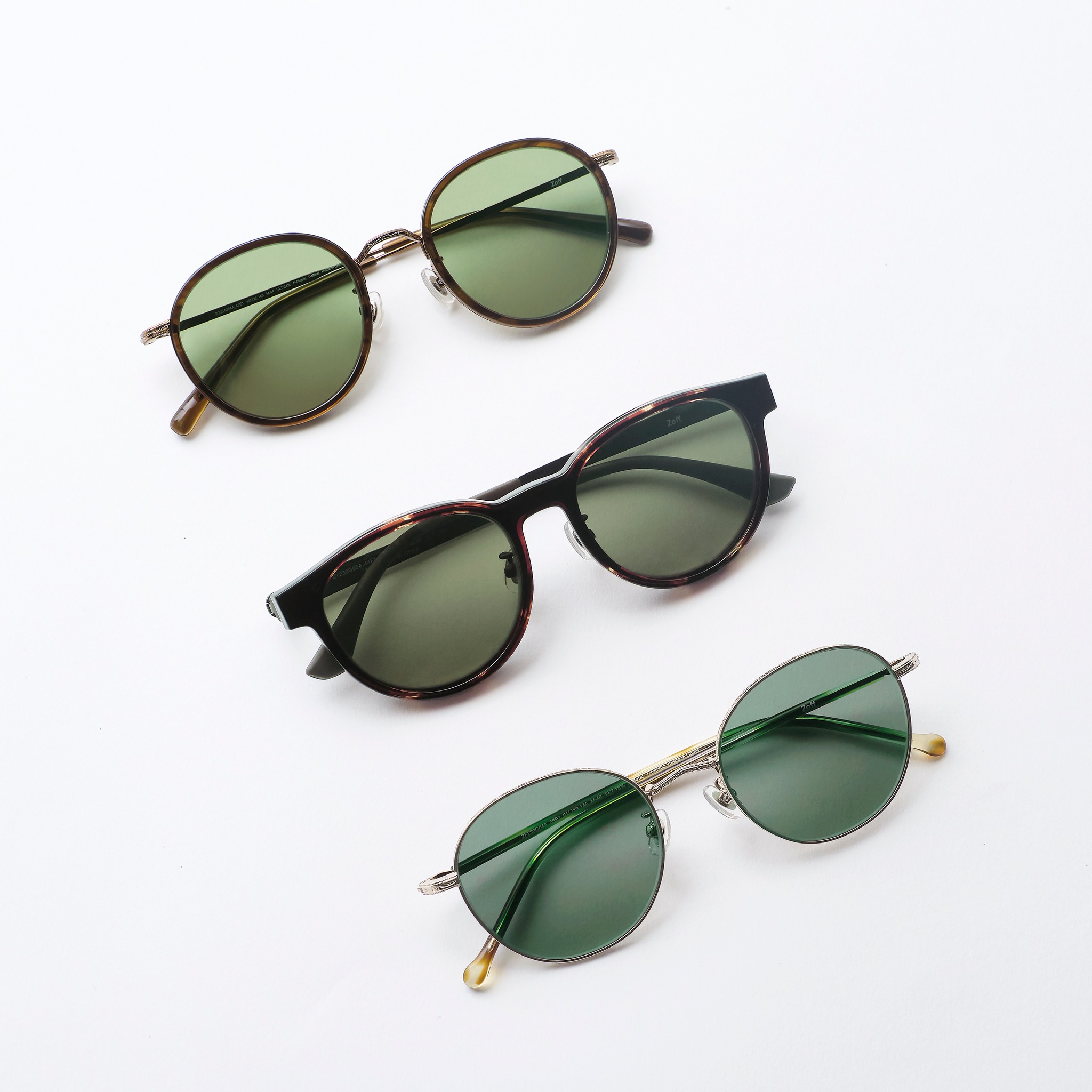 Zoff × WIND AND SEA sunglasses A﻿ GREEN Sunglasses for this holiday] Look trendy with these green lens. It