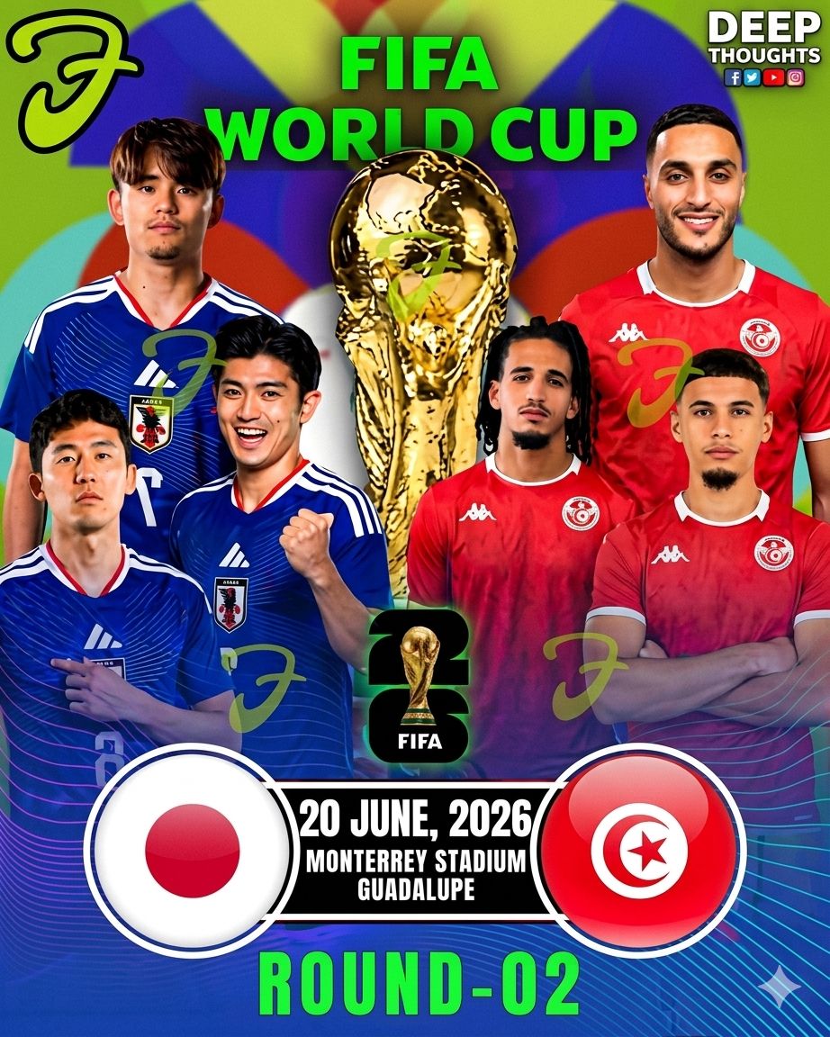 Japan vs Tunisia in FIFA World Cup 2026 Round 2