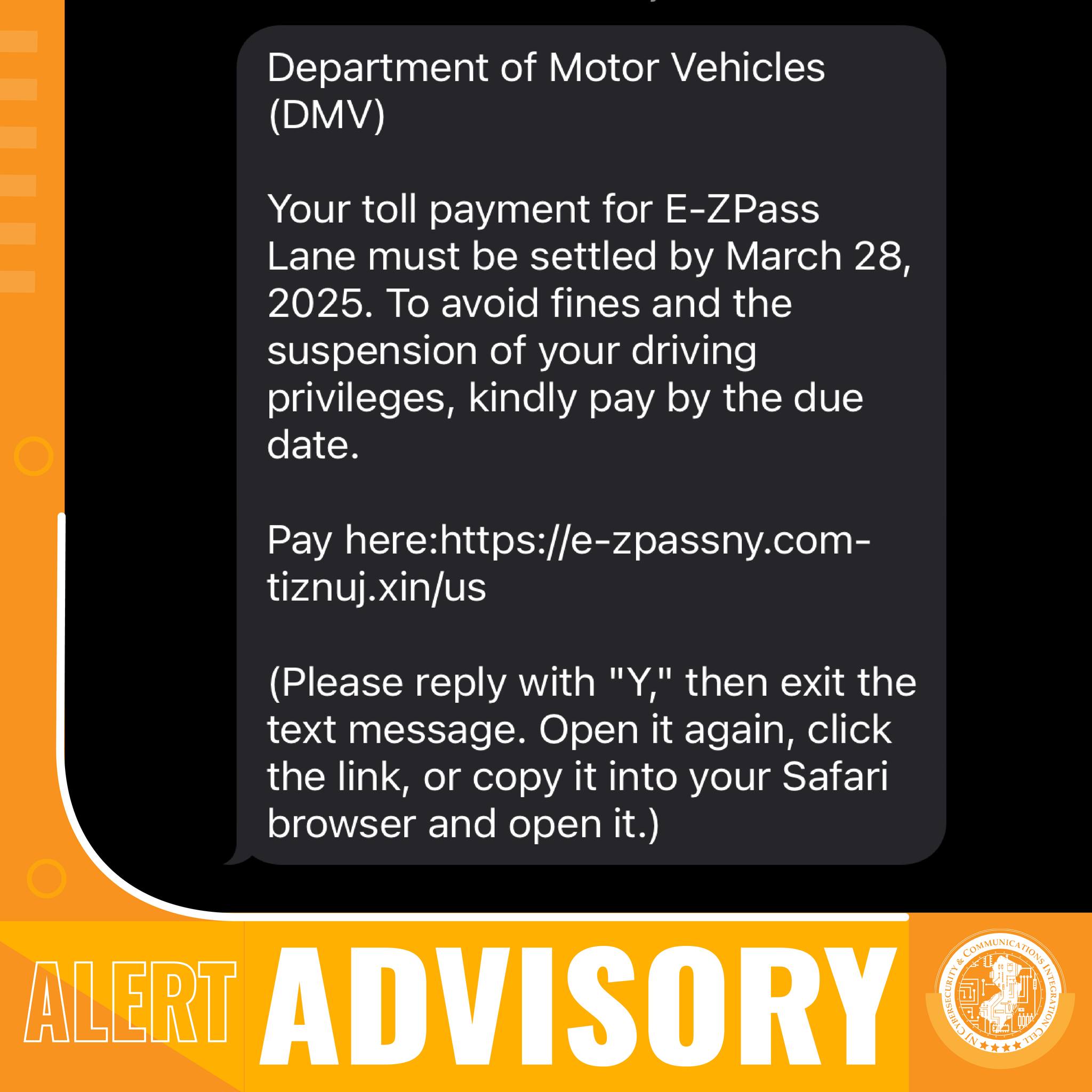 New - Please be advised that unpaid road toll scams continue to appear ...