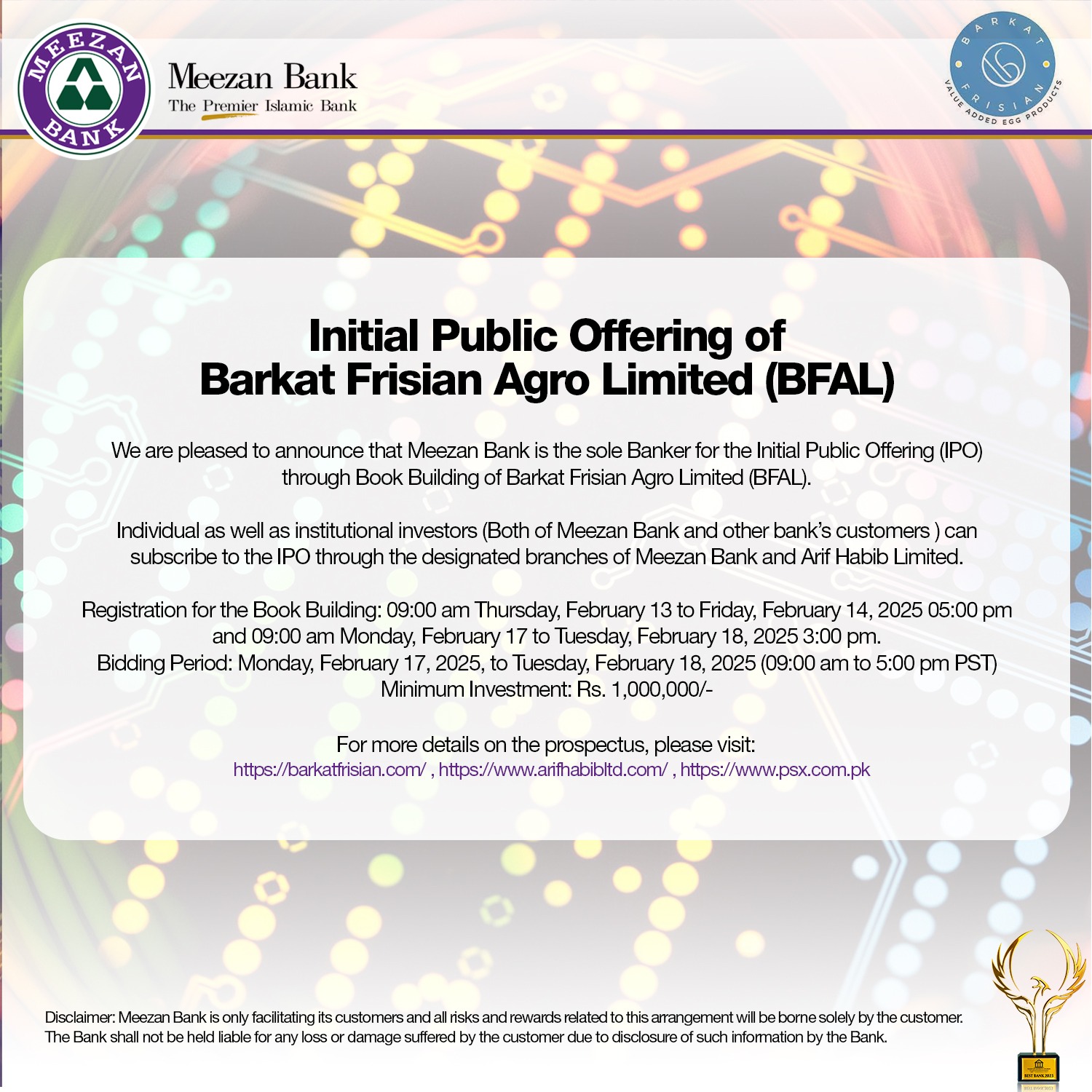 Meezan - We are pleased to announce that Meezan Bank Limited is the ...