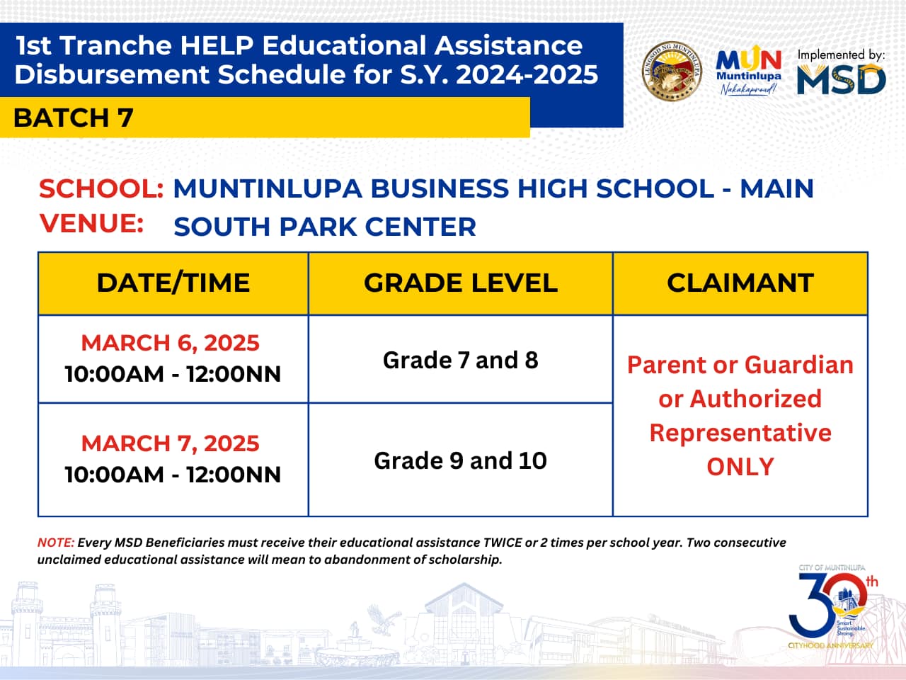 Muntinlupa Scholarship Division | Muntinlupa City