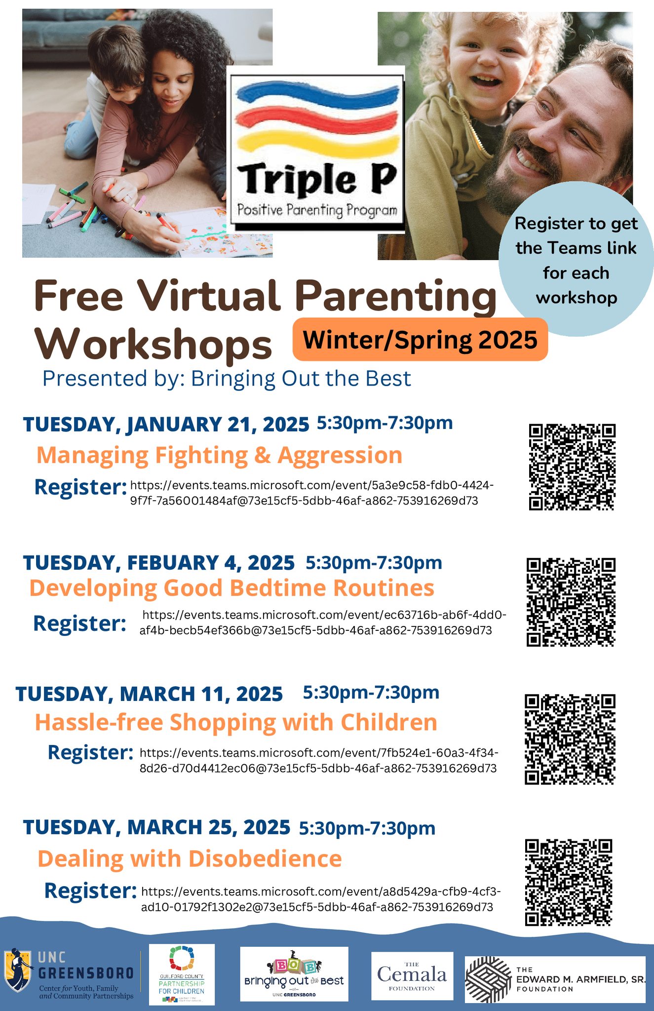 Guilford - ️Free Virtual Parenting Workshops ️ Hey parents! 👋 Check out ...