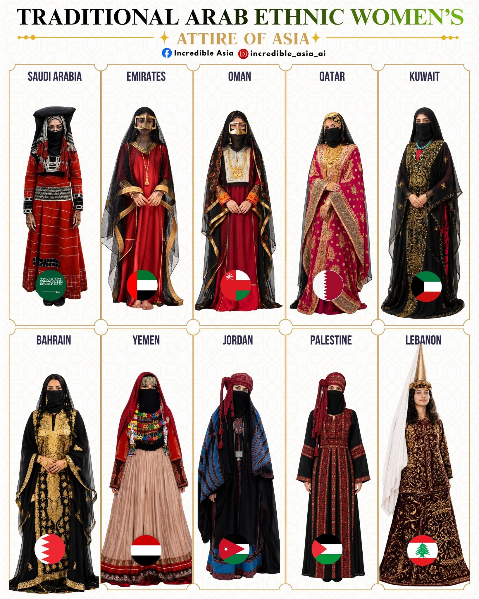 arabic ladies dress name Traditional arab women attire from different countries casual style