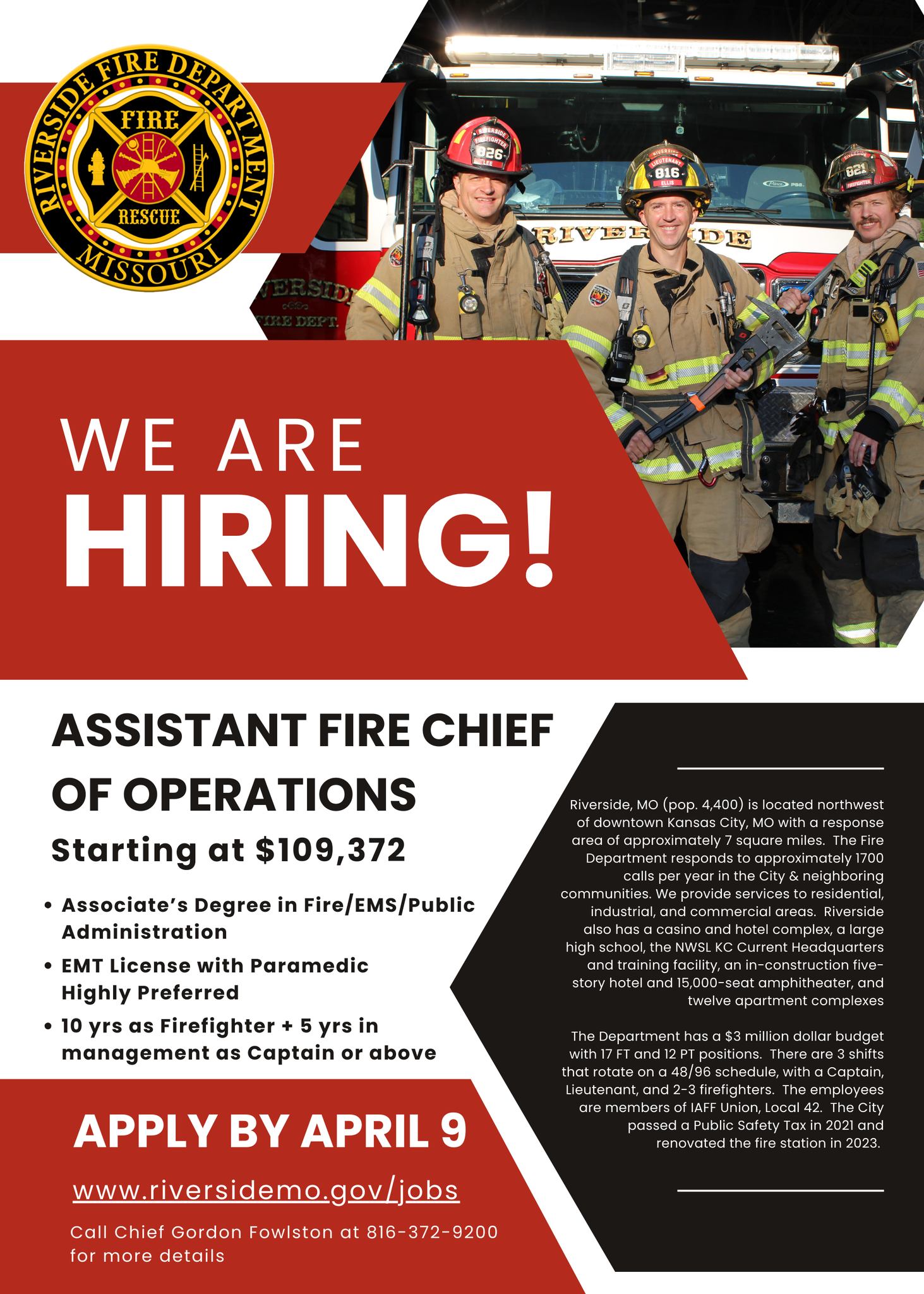 Our Assistant Fire... - Riverside Missouri Fire Department | Facebook