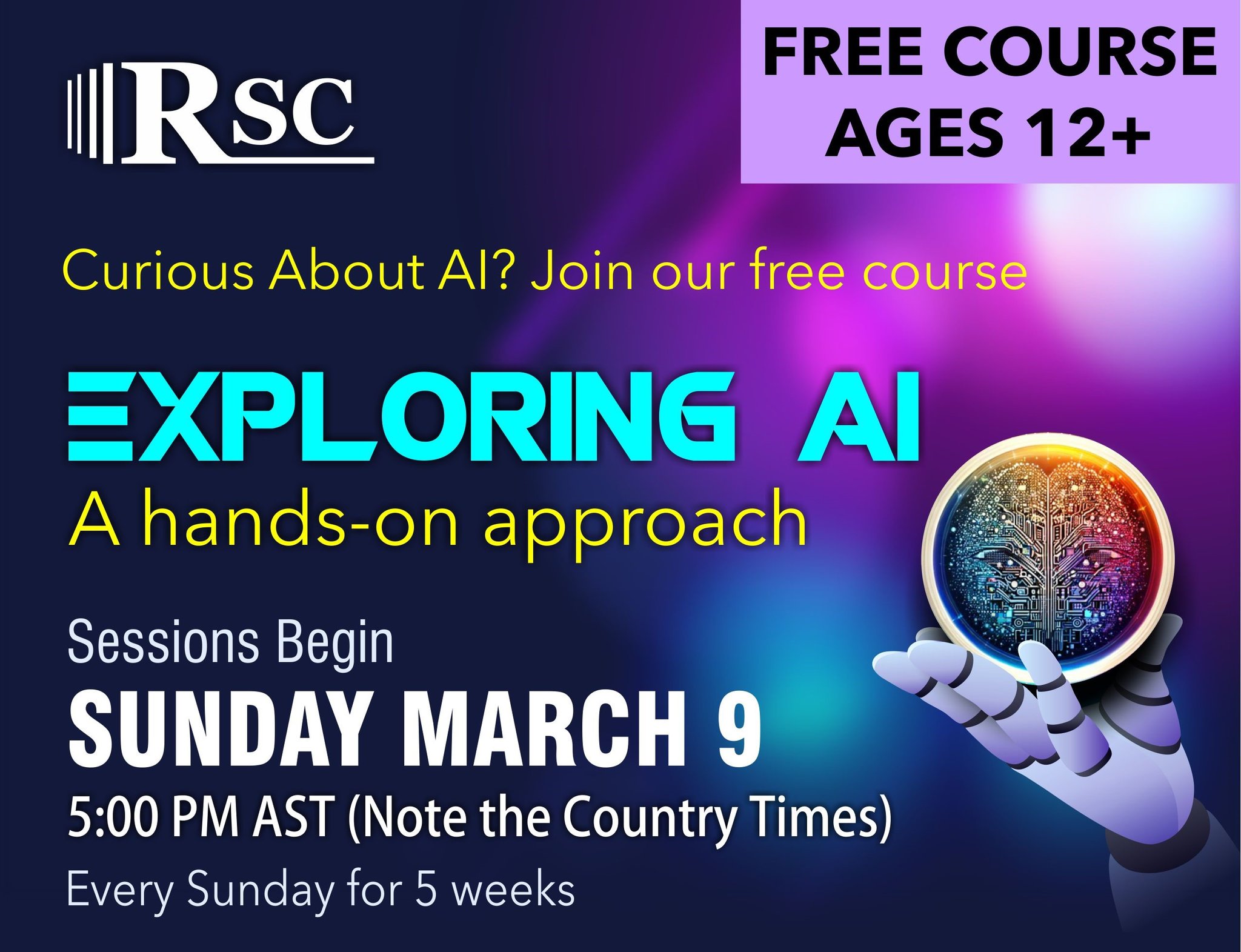 RSC - 🚀 Reminder: Our AI Class Starts Today! 🤖 The wait is over ...