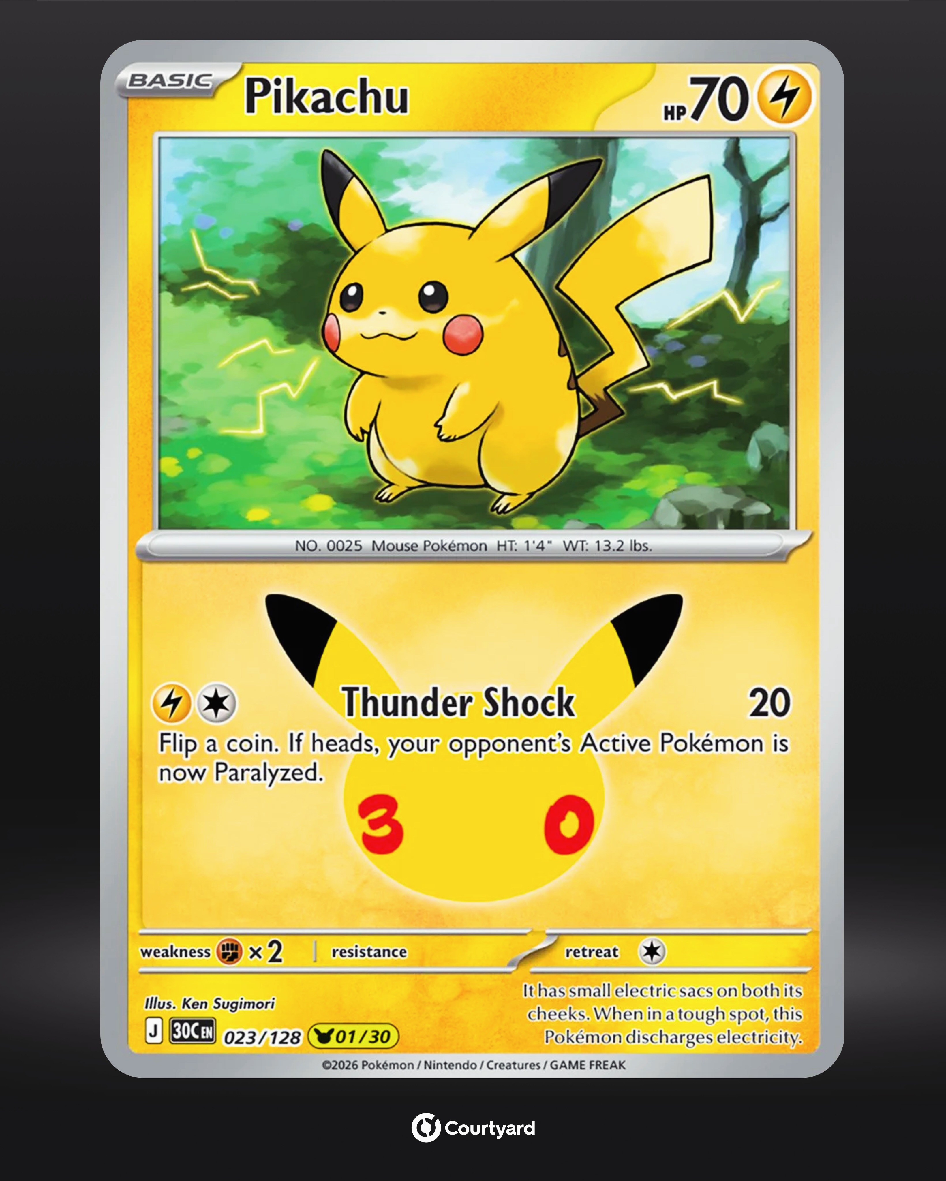 Pikachu 30th anniversary card lineup revealed