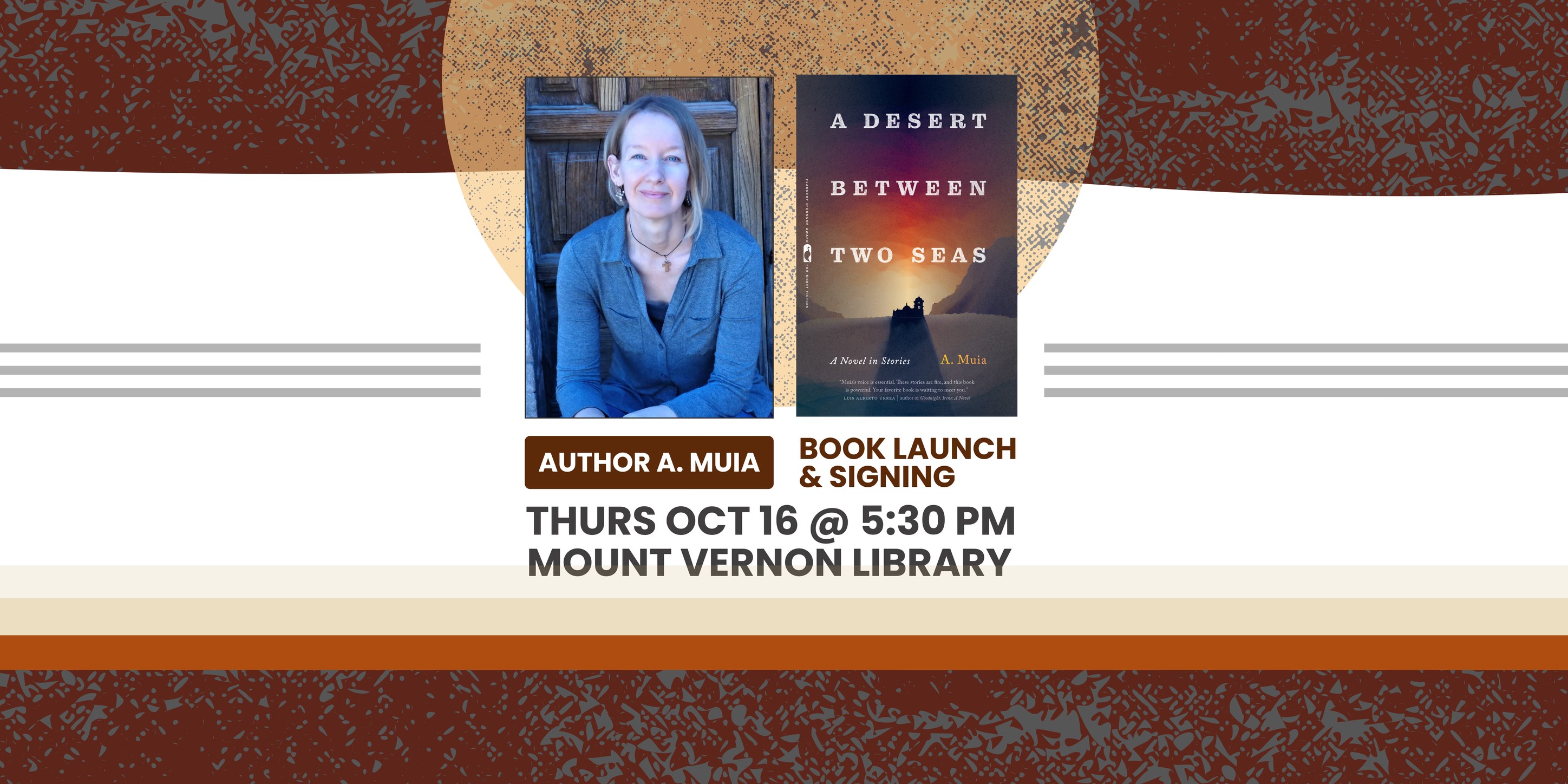 Live book reading with author A. Muia at Mount Vernon Library