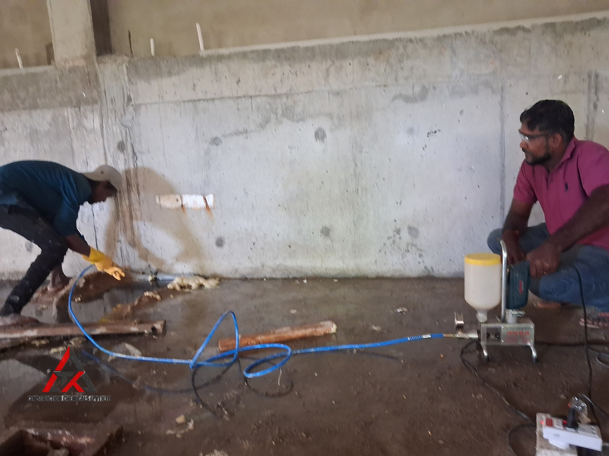 Pu injection work at jaffna... - Tk flooring & waterproofing | Facebook