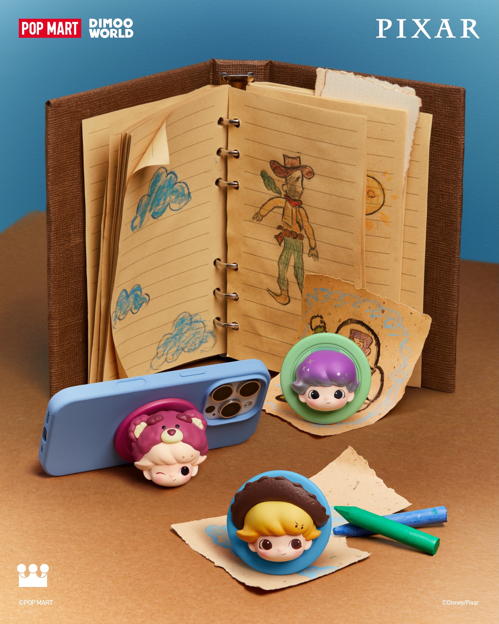 DIMOO WORLD × PIXAR SERIES-MAGNETIC PHONE HOLDER BLIND BOX/TV