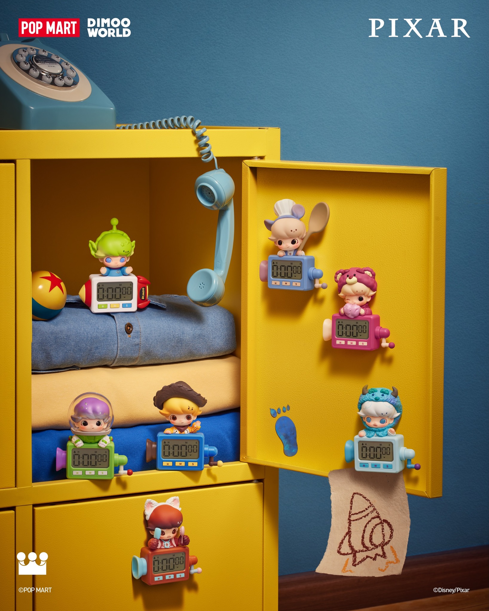 DIMOO WORLD × PIXAR SERIES-MAGNETIC PHONE HOLDER BLIND BOX/TV