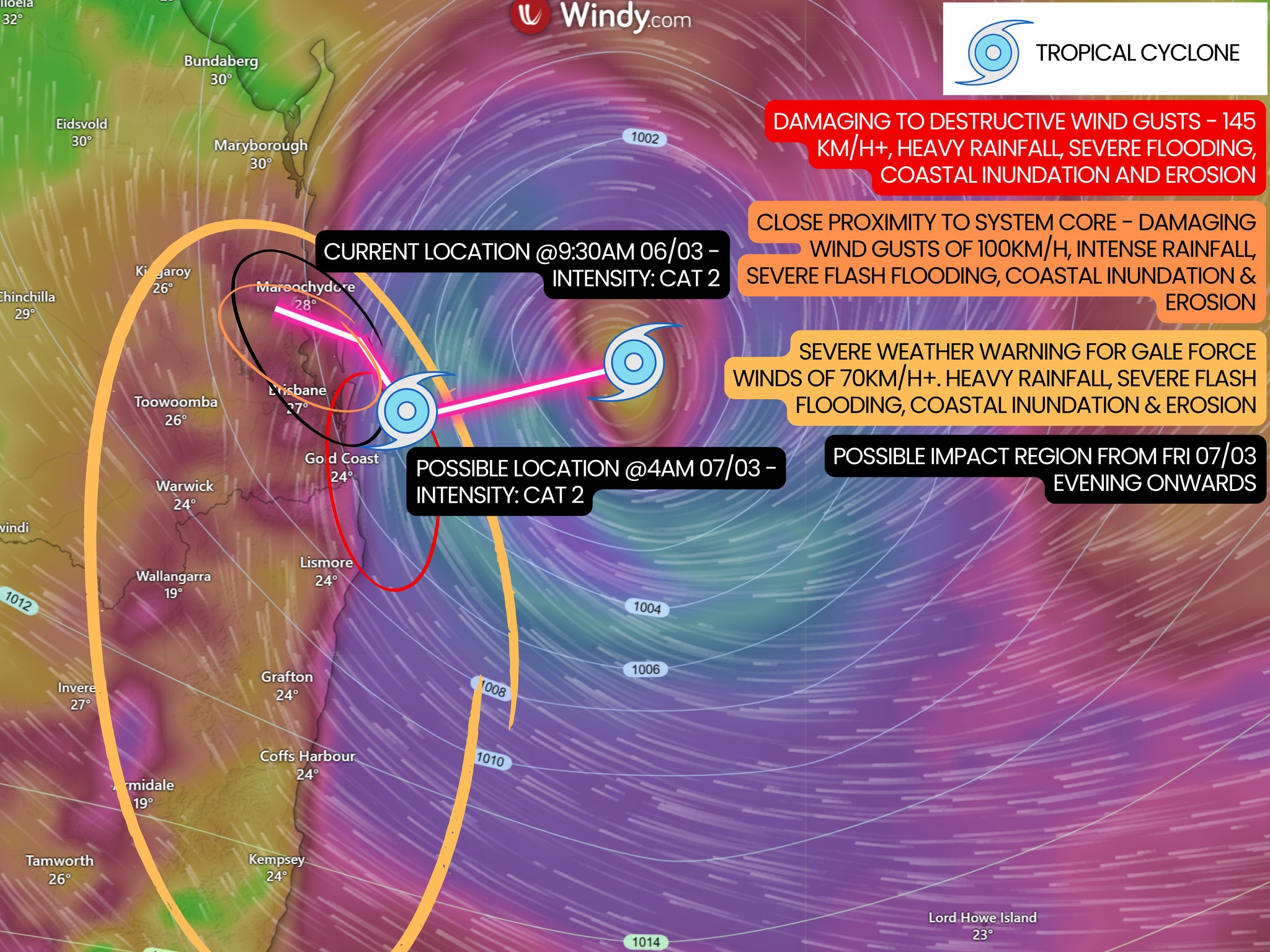 Tim's Severe Weather - 🔴Tropical Cyclone Alfred - QLD & NE NSW (WEATHER ...