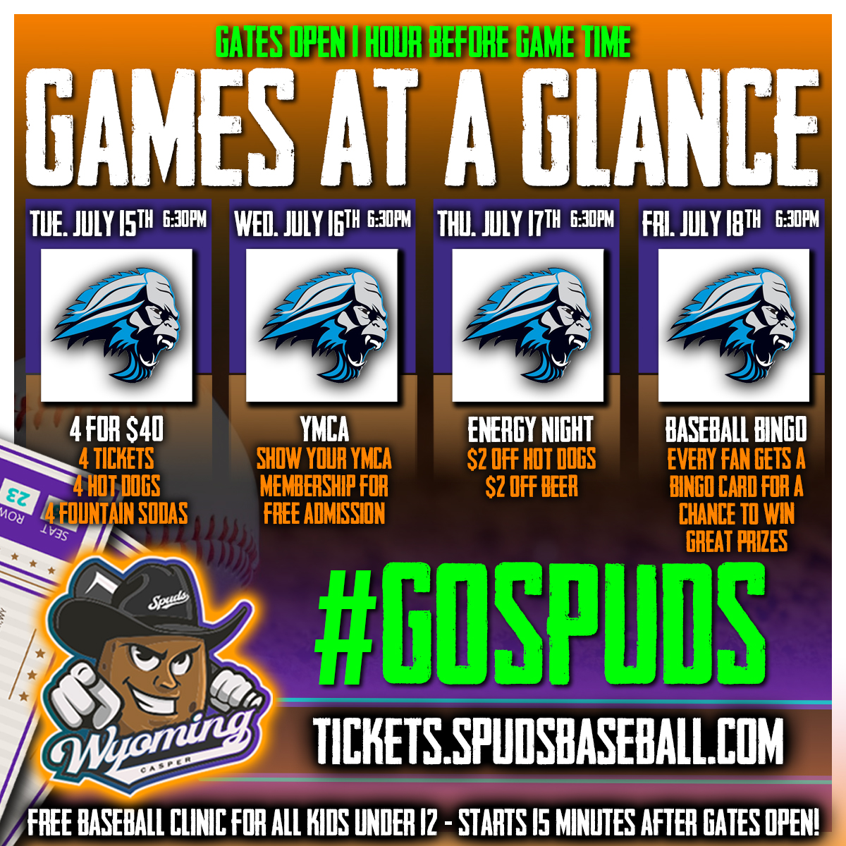 Casper Spuds - ⚾️🔥 The Casper Spuds are HOME ALL WEEK and... | Facebook