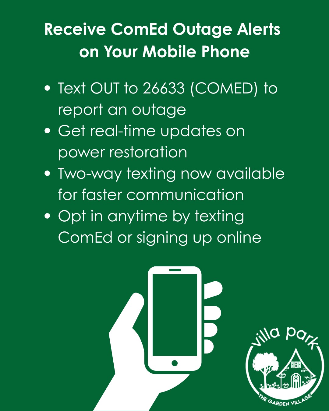 Village - ComEd now offers a two-way text messaging service that allows ...