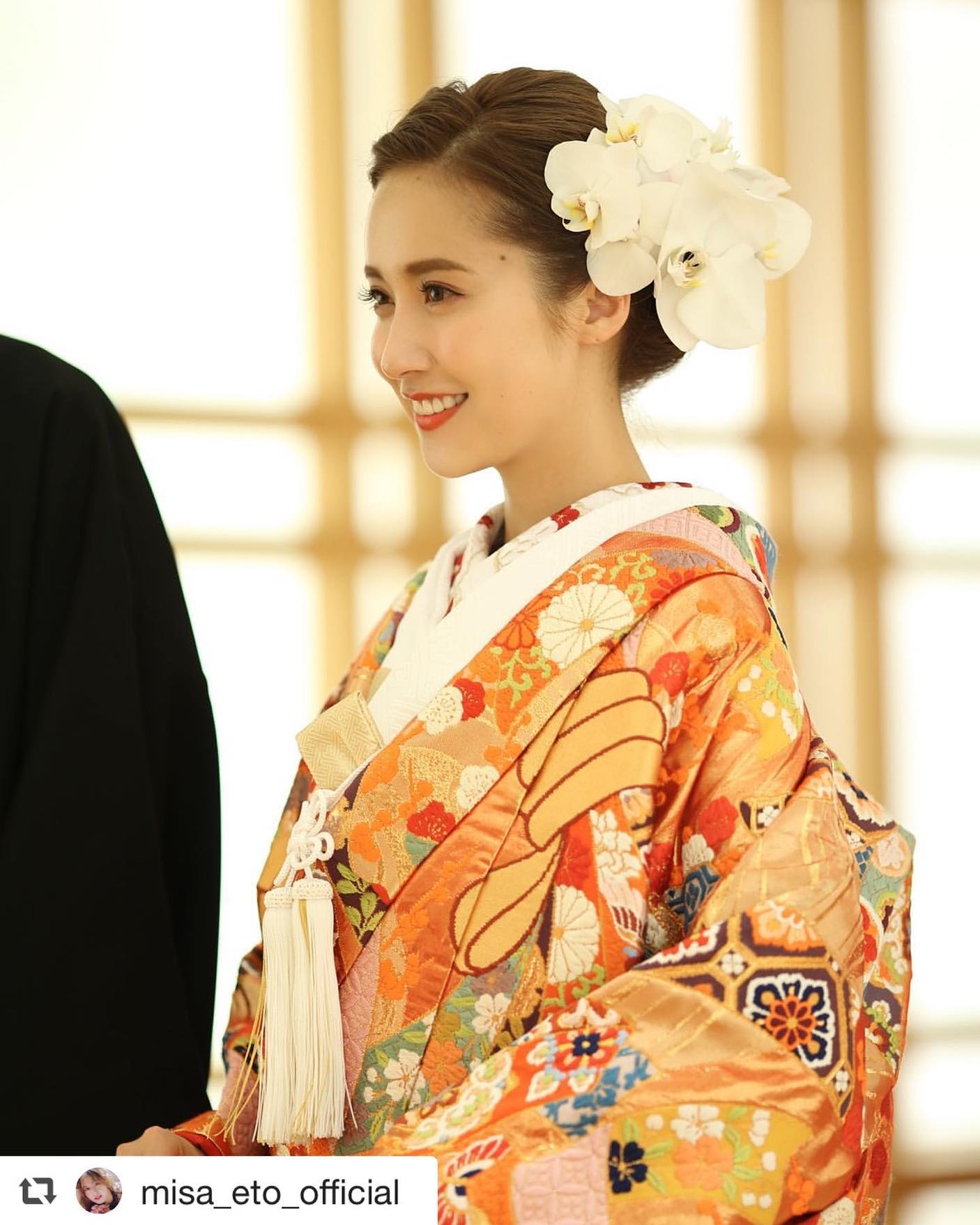 506w6☆色打掛 金糸 唐織 御所車 菊 藤 結婚式ブライダル お色直し☆美品