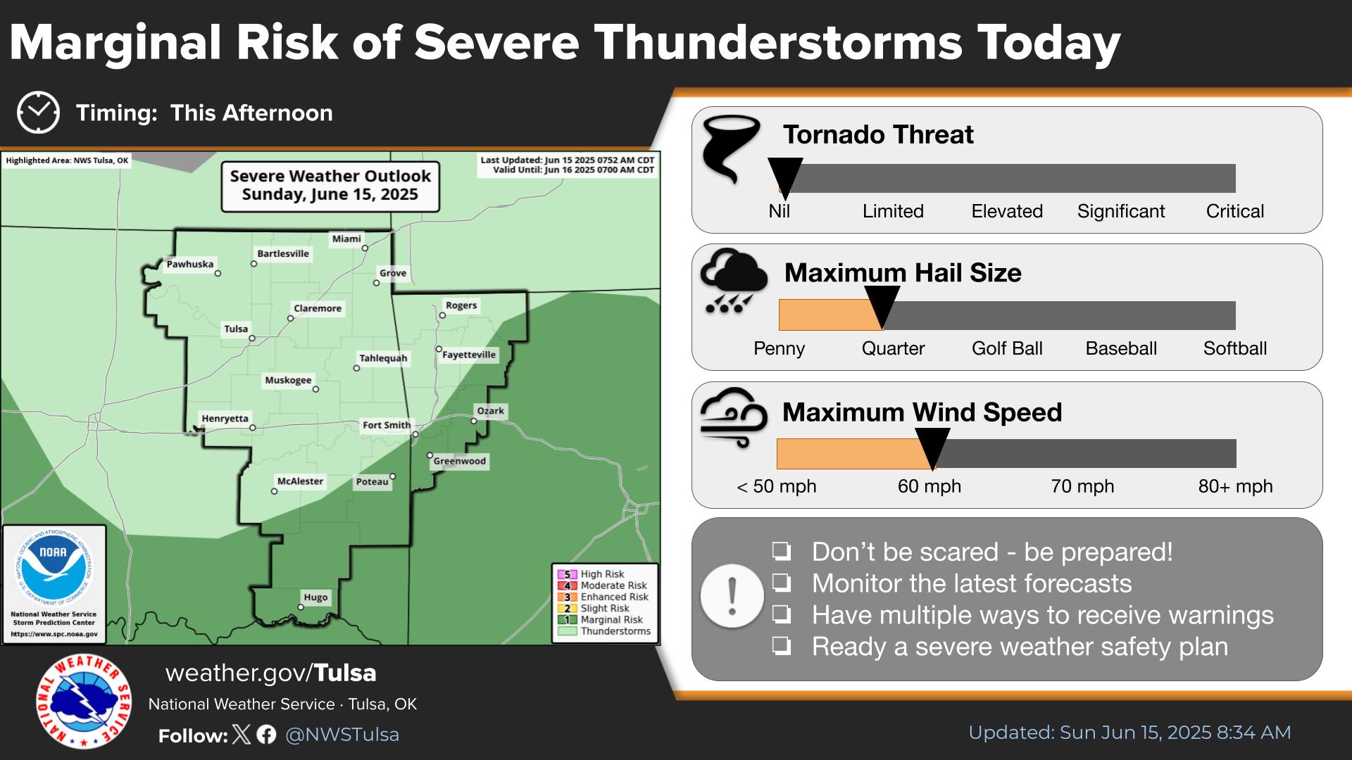 US - The latest outlook for today continues to include a Marginal Risk ...