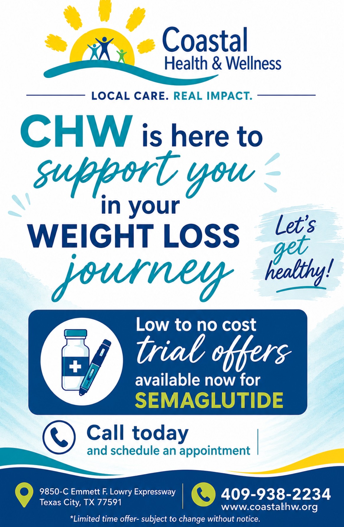 🌟 Your Weight Loss Journey Starts Here! 🌟 Looking to take the first step toward a healthier you? Coastal Health & Wellness is here to help! We are currently offering low to