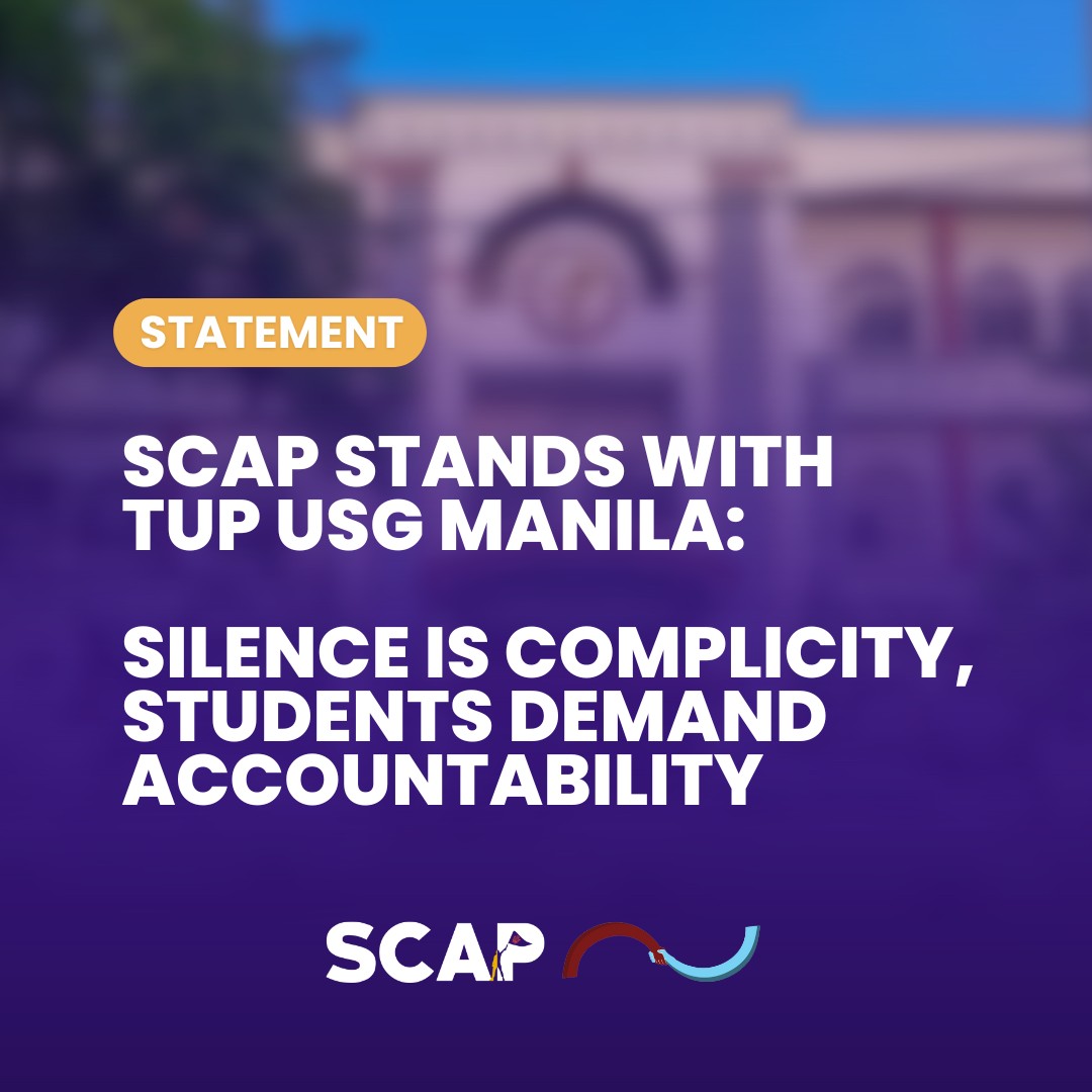 Student - SCAP STANDS WITH TUP USG MANILA: SILENCE IS COMPLICITY ...