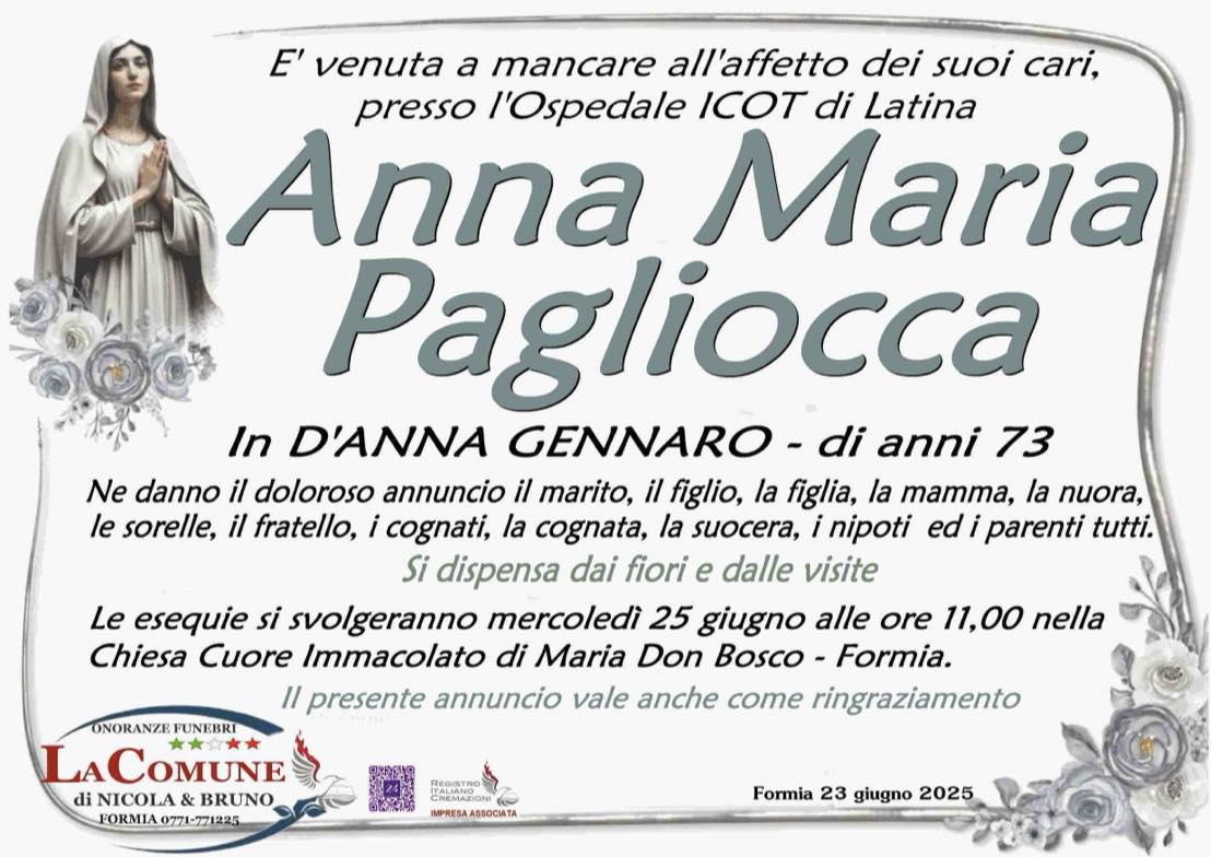 La - Condoglianze alla famiglia D’Anna- Pagliocca per la perdita della ...