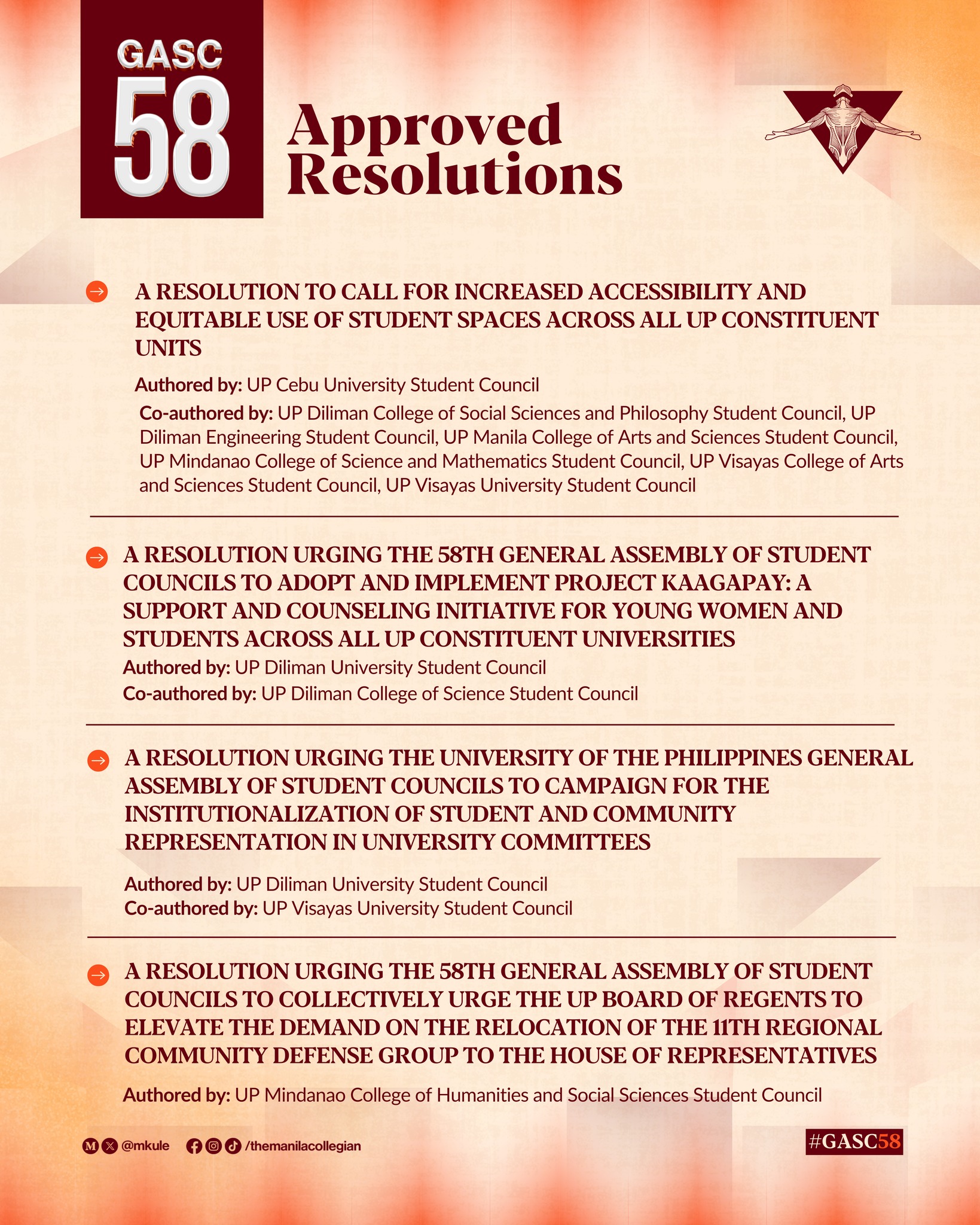 The Manila - LOOK: UP System, here are the 16 resolutions adopted ...