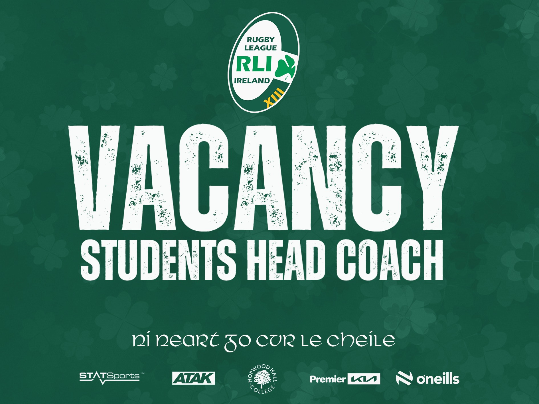 Rugby League Ireland - 🟩⬜☘ Head Coach & Assistant Coach for the 2025 ...