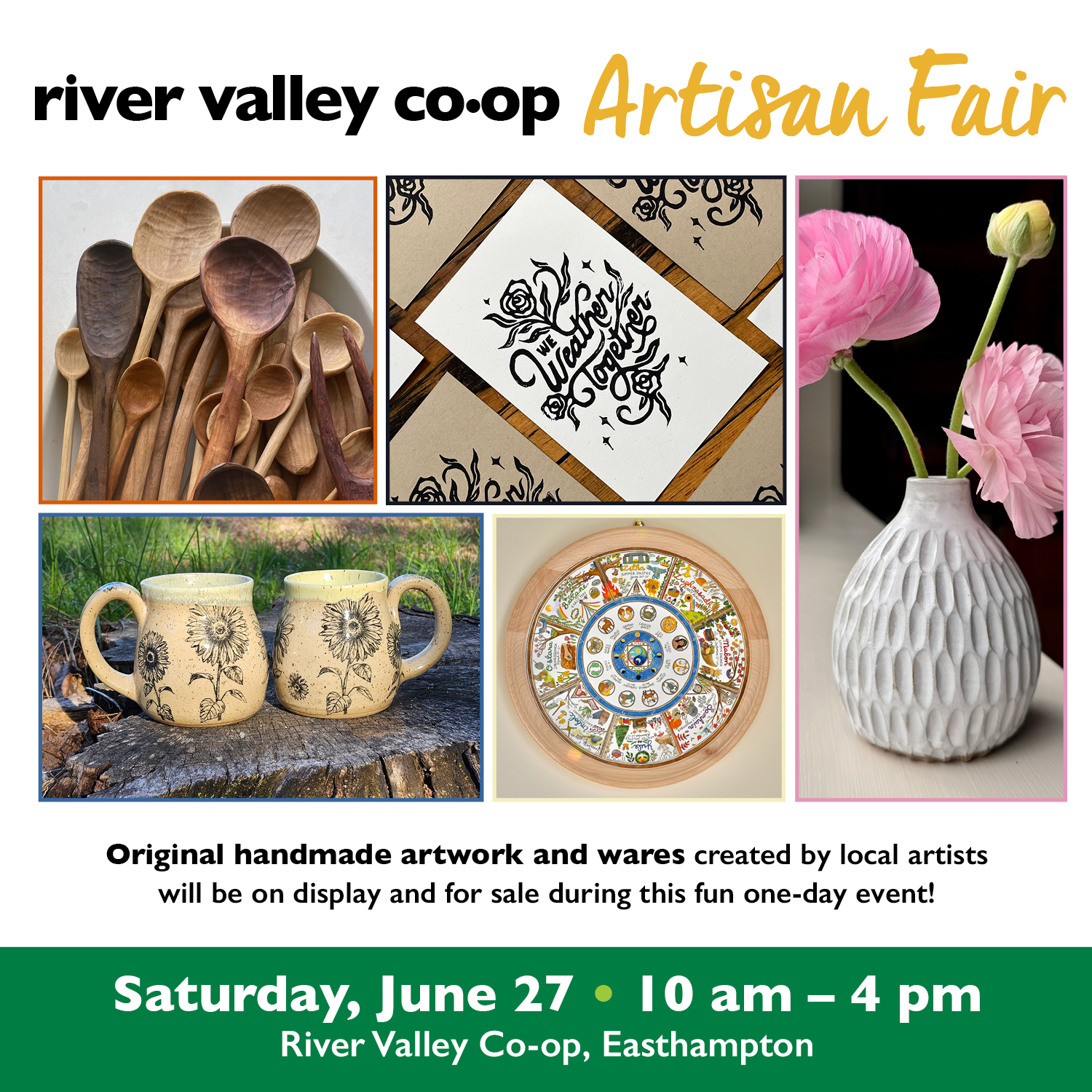 Our annual co-op Artisan Fair is happening this Saturday, June 