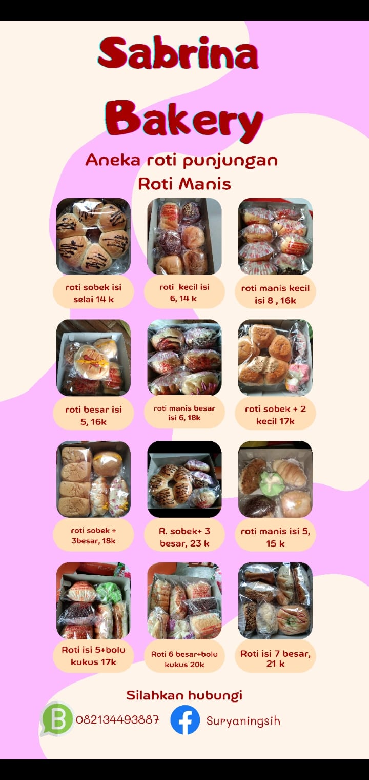 Aneka roti punjungan sabrina bakery