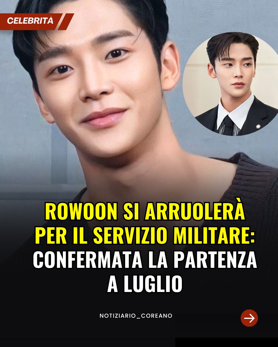 notiziario_coreano - 🪖 𝗥𝗼𝘄𝗼𝗼𝗻 𝘀𝗶 𝗮𝗿𝗿𝘂𝗼𝗹𝗲𝗿𝗮̀ 𝗽𝗲𝗿 𝗶𝗹 𝘀𝗲𝗿𝘃𝗶𝘇𝗶𝗼 𝗺𝗶𝗹𝗶𝘁𝗮𝗿𝗲 È ...