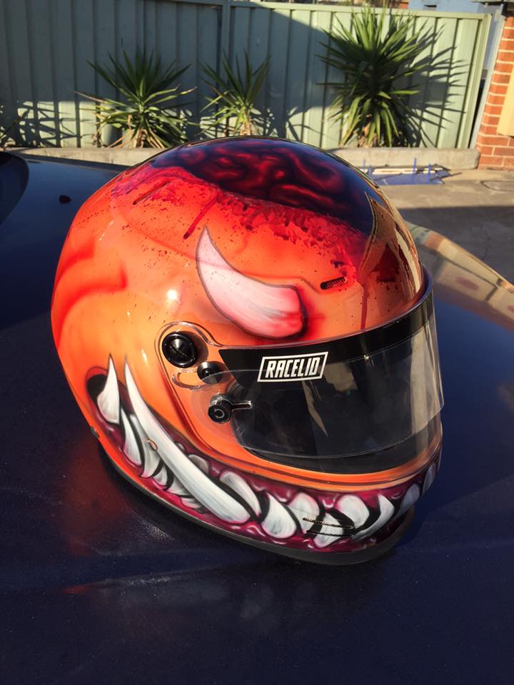custom motorcycle helmet airbrushinf Skull DOT Ponytail Rainbow Hair Helmet Goro Style Airbrush Custom Paint Custom Motorcycle Helmet