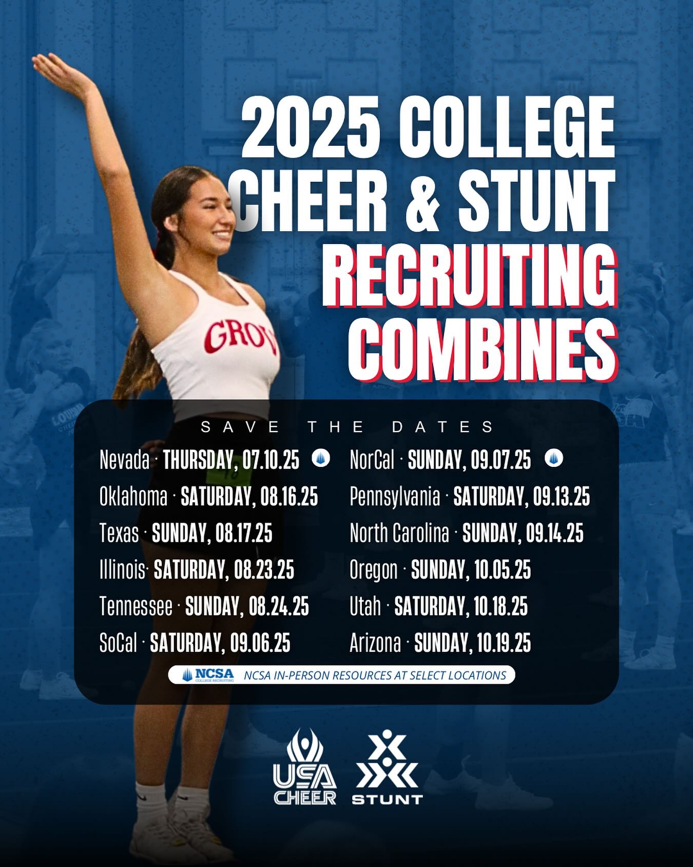 USA - SAVE THE DATE(S): 2025 College Recruiting Combines for ...
