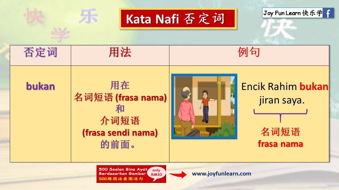 Joy - 分享👉Kata Nafi 的分别和例句 ------------------------- ♨️500 Soalan Bina ...