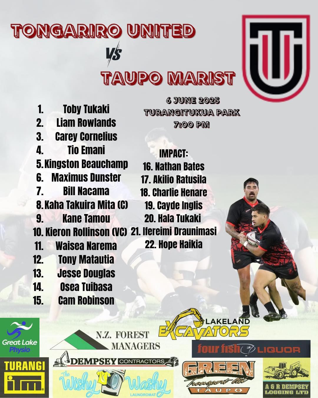 Tongariro United Men's Rugby | Turangi