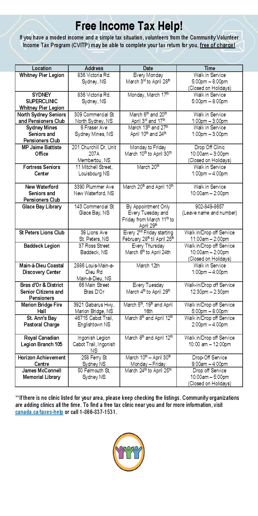 Horizon - Check out all the locations for the Community Income Tax ...