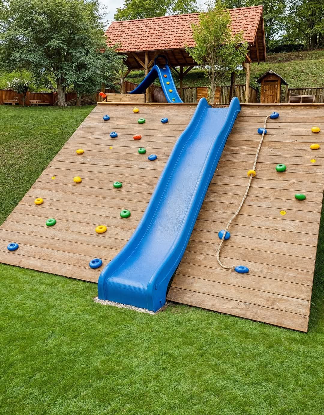 Centre D’activités Enfant Unga – Cage à Grimper, échelle Suédoise, Toboggan, Corde – Bois Certifié, Dès 1 An