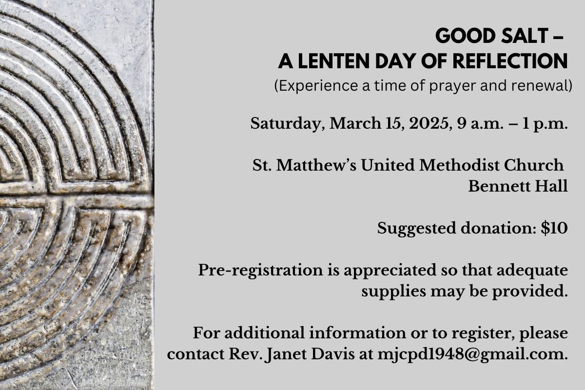 St. Matthew's United Methodist Church - GOOD SALT – A LENTEN DAY OF ...