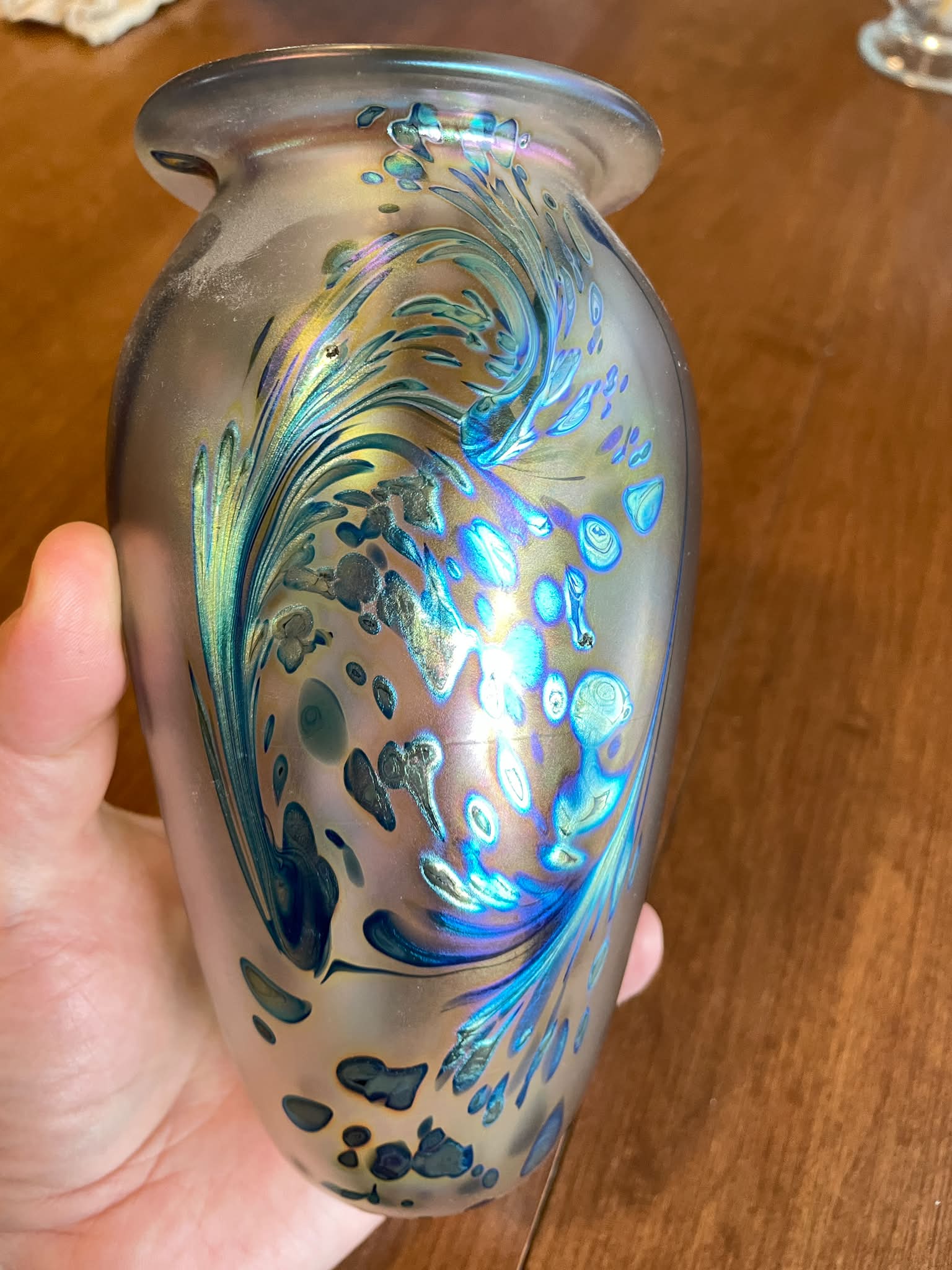 Signed Robert Eickholdt glass vase from 1992