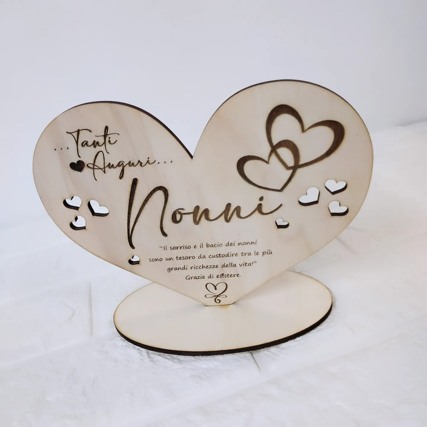 Cuore In Legno Per Nonno - Regalo Emozionante Per Natale, Compleanno O Festa Dei Nonni - Ornamento Personalizzabile Con Dedica