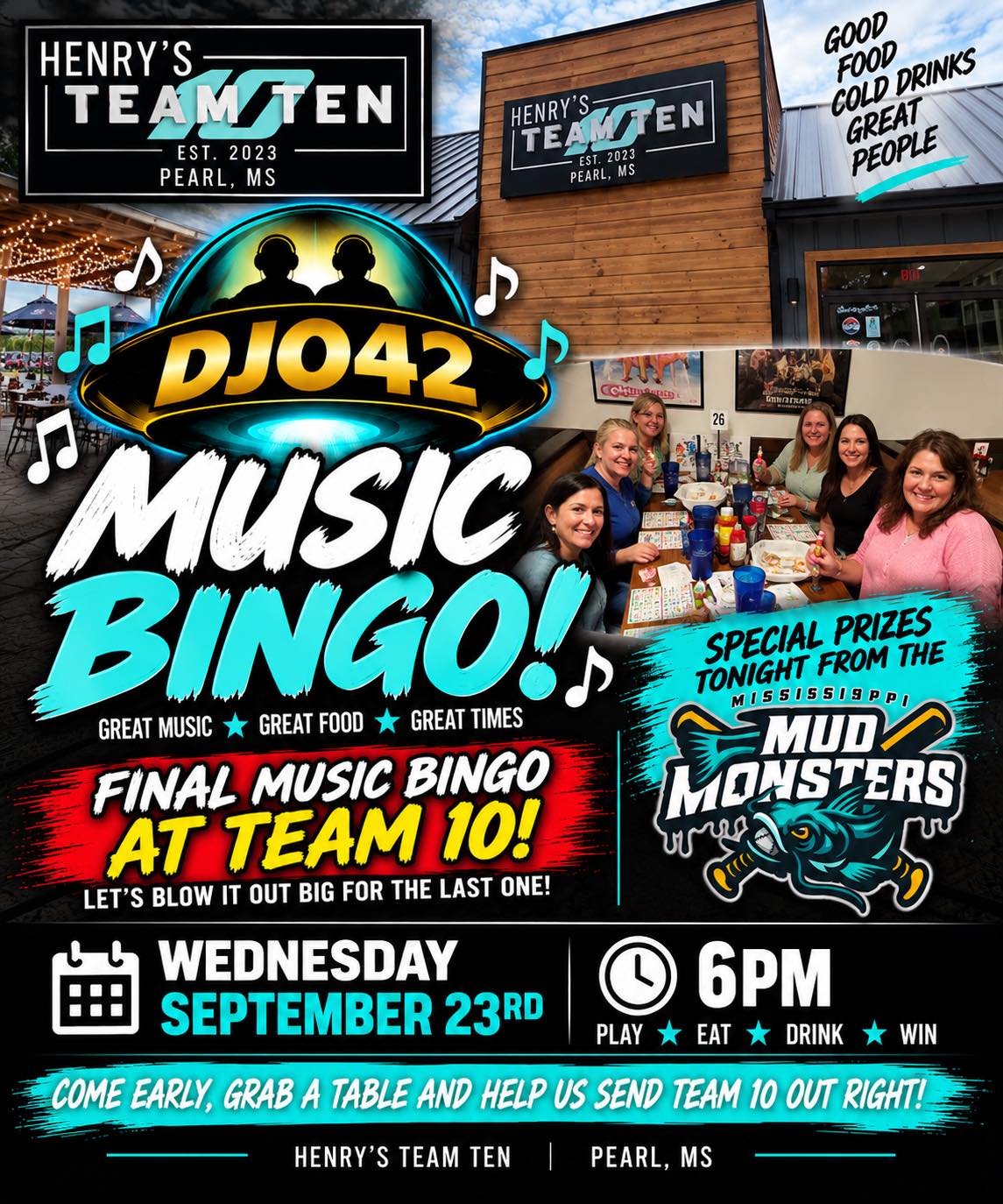 Music bingo final evening in Brandon, MS with prizes