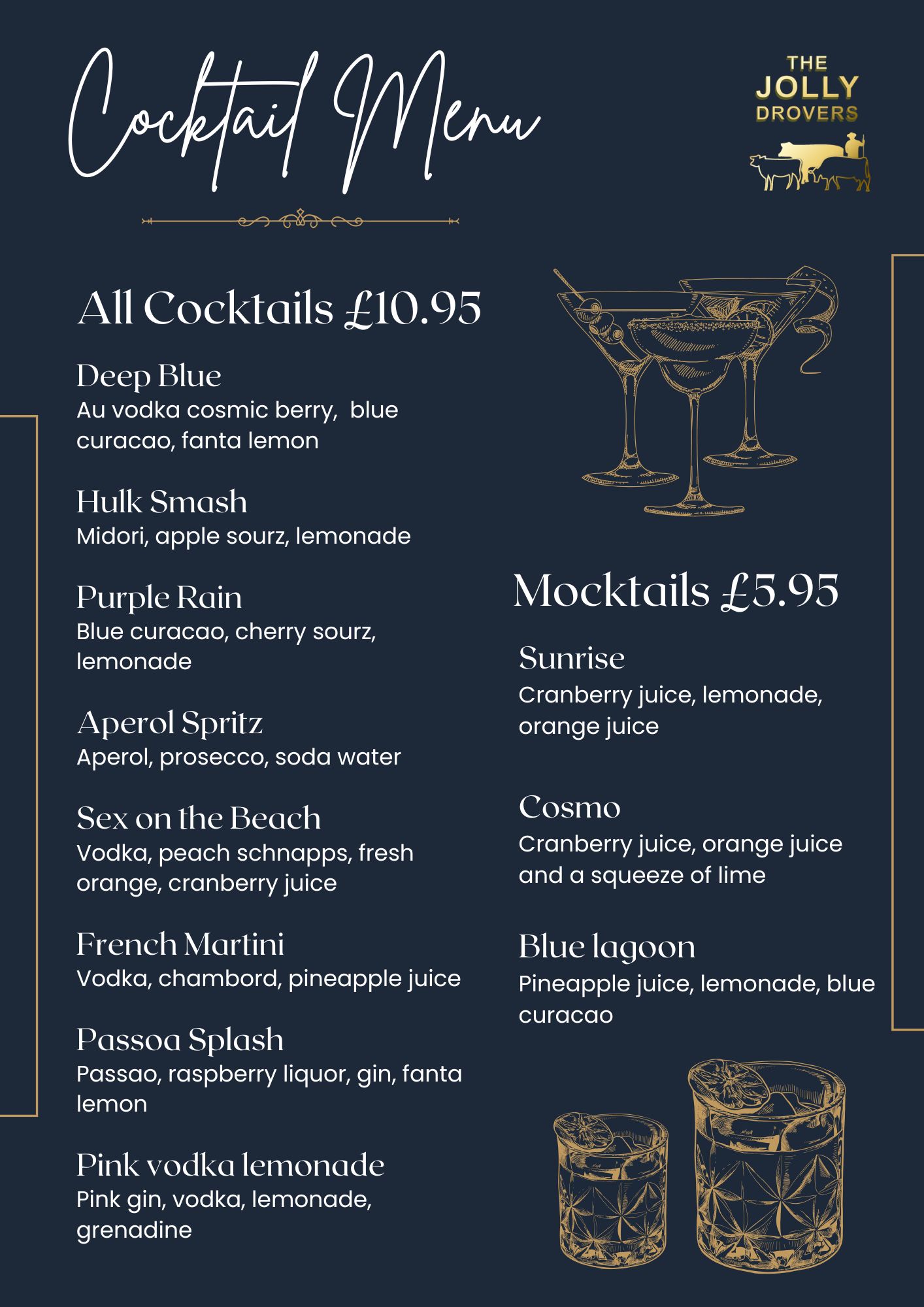 🍸 New Cocktail Menu at The Jolly Drovers! 🍹✨ Get ready to sip