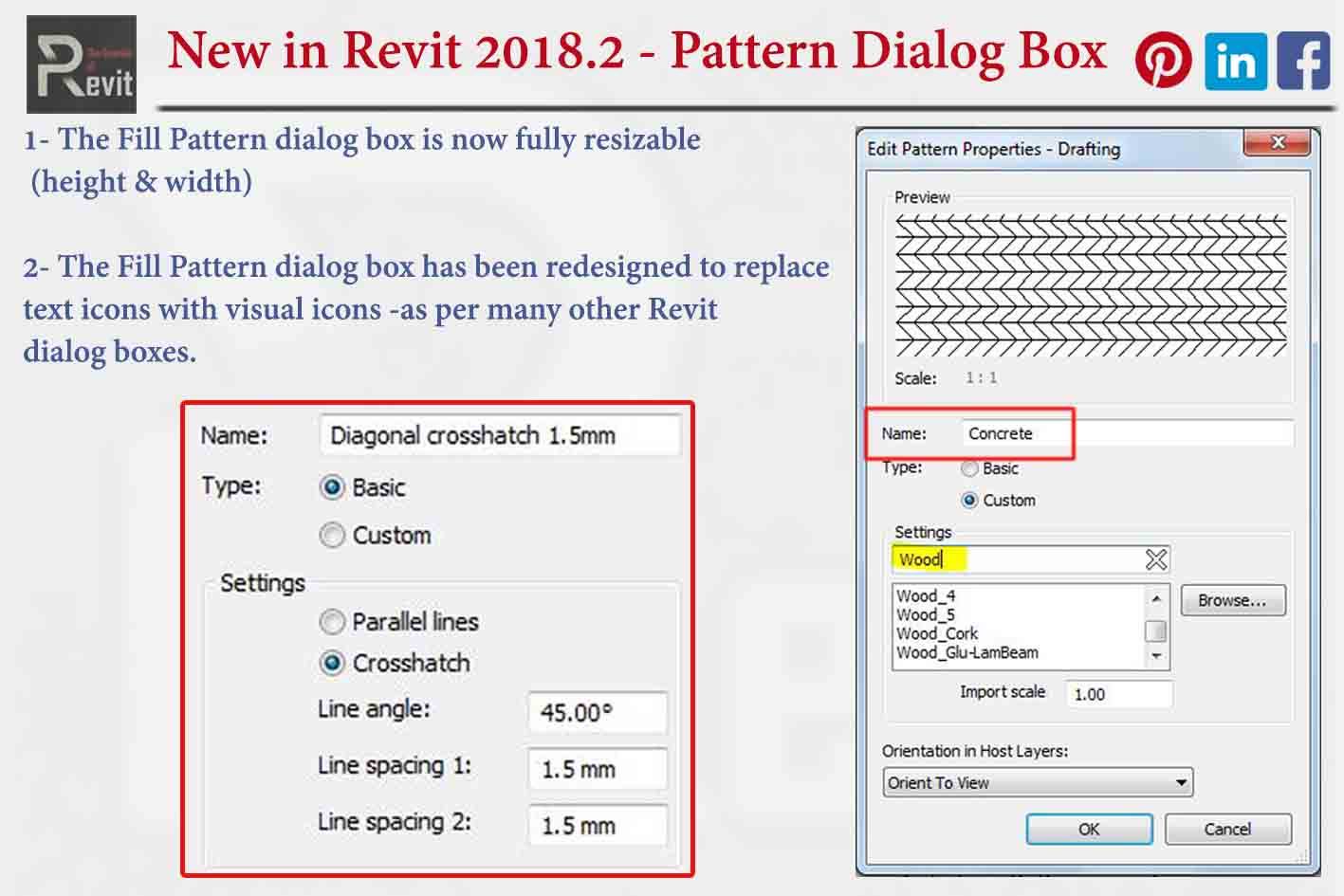 Revit Secrets - New in #revit 2018.2 - Pattern Dialog Box...