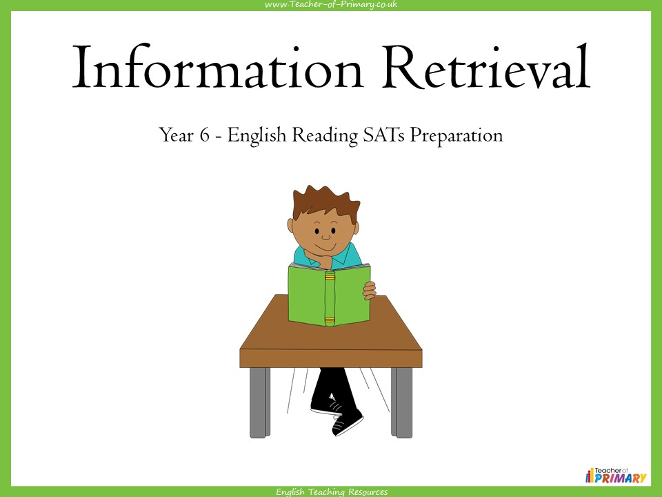 Teacher-of-Primary.co.uk - SATs English Reading Test Prep - Information ...